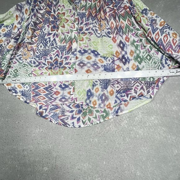 Anthropologie Maeve Blouse Womens Size Medium Bryanna Ikat Tribal Shirt - Picture 7 of 16